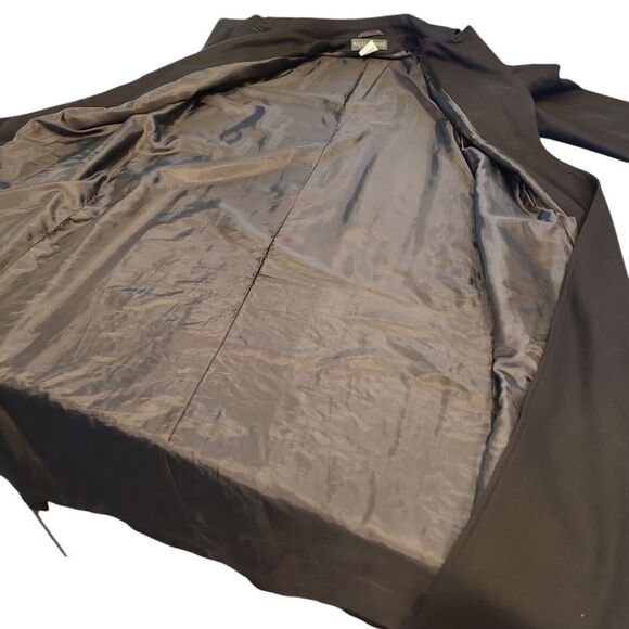 harve' bernard Elegant Black Long Coat sz 10 vintage - Picture 9 of 12